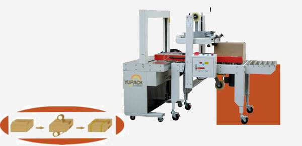 Automatic carton sealing machine and strapping machine